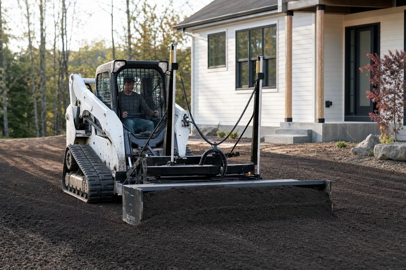 Finish grading a residential yard